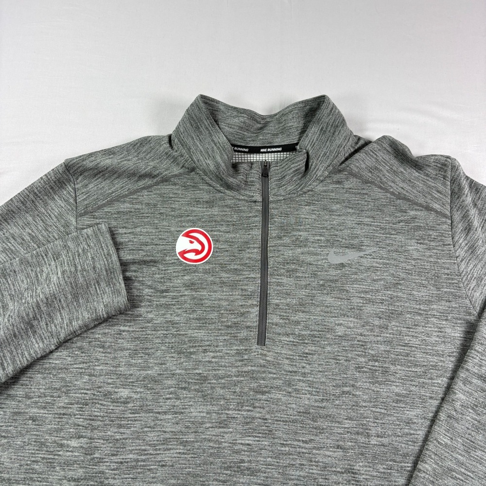 Atlanta Hawks Nike Sweatshirt Mens 2XLT Tall Gray 1/4 Zip Lightweight Pullover